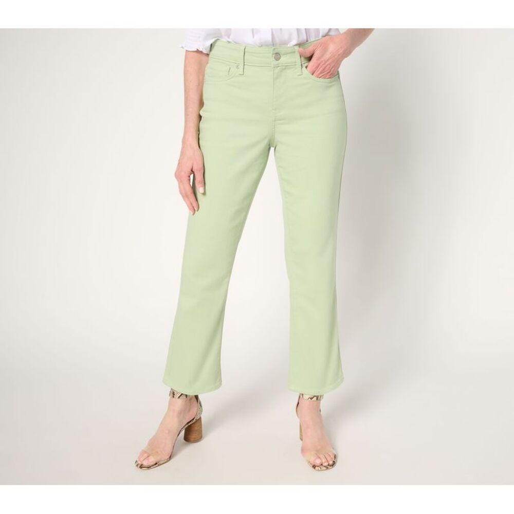 NYDJ Women's Pants Sz 16 Ellison Straight Leg Ankle Jean Cool Green A688222